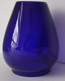Blue Cast Maine Central Lantern Globe MCRR E/B
