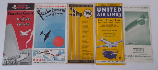 5 Airline Timetables 1930-1934