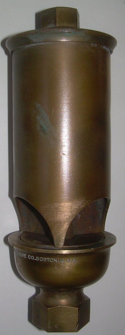 Brass 3 Chime Whistle - Crosby Steam Co. Boston: Brass whistle with a nice “Crosby Steam Gauge And Valve Co. Boston USA” stamping across the base. It stands 7” tall. It's a 3 chamber and the pipe opening is 3/4” in diameter. Our consignor re