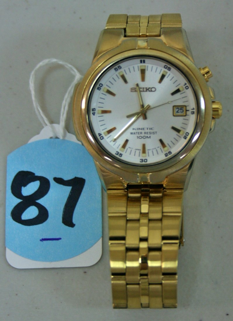 Men's Seiko Wrist Watch: Men's Seiko Kinetic Wrist Watch, Water resistant, 100M, #140791
