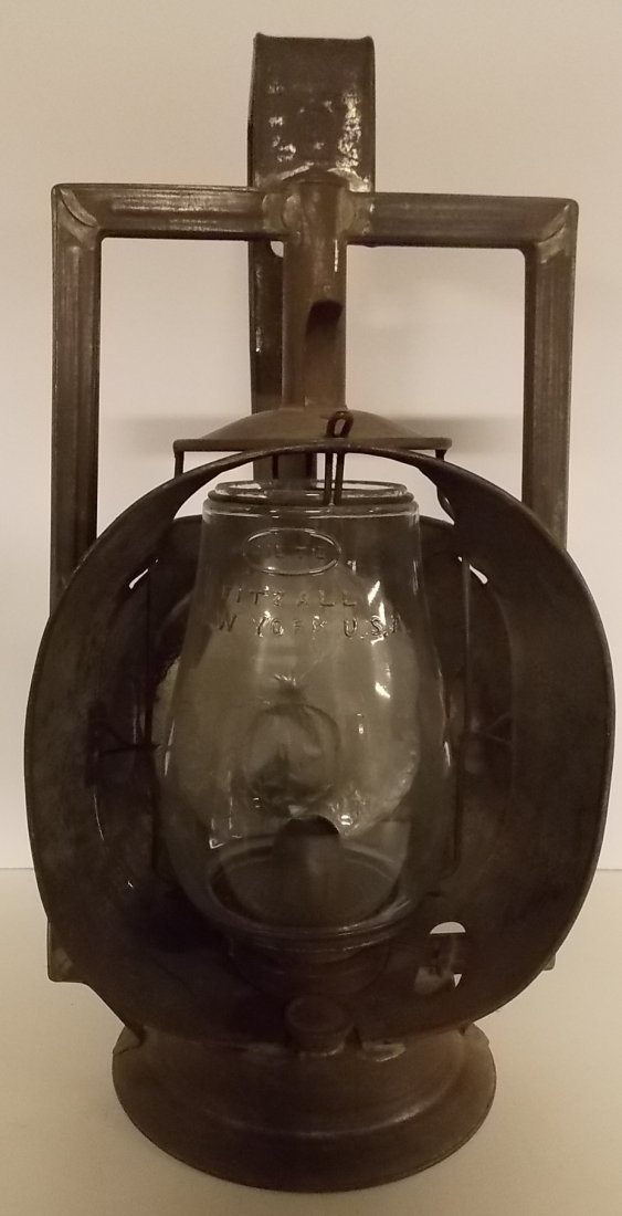 Pennsylvania Railroad Track Walkers Lantern by Di: A standard model “Track Inspector” lantern with the “PROTECTOR TRACKWALKER 1909' patent stamped in the handle. It has a PRR keystone logo facing forward on the top. The red/clear flip on the bac