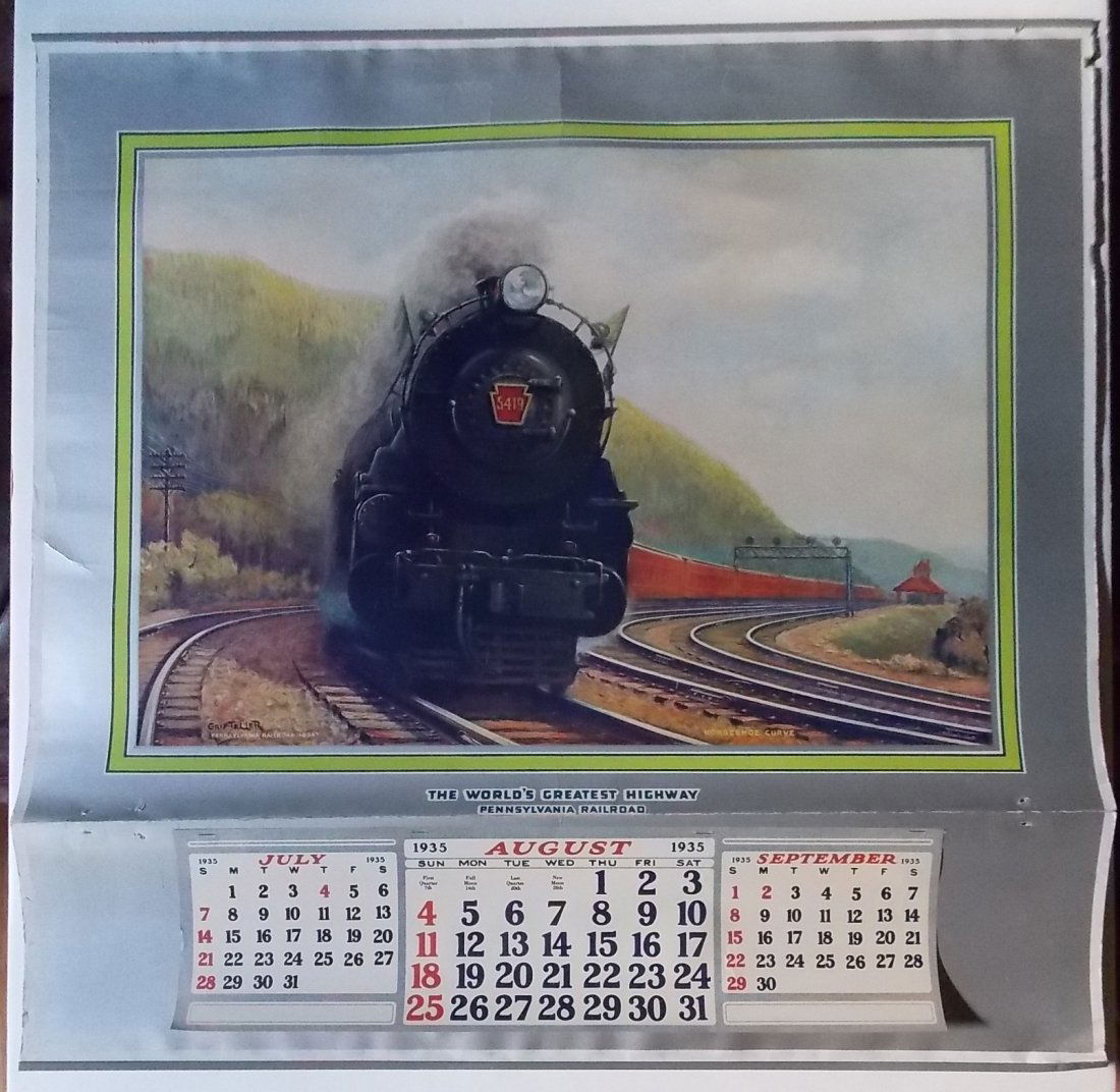 Pennsylvania Railroad Calendar 1935 Horseshoe Crv (1 of 3)