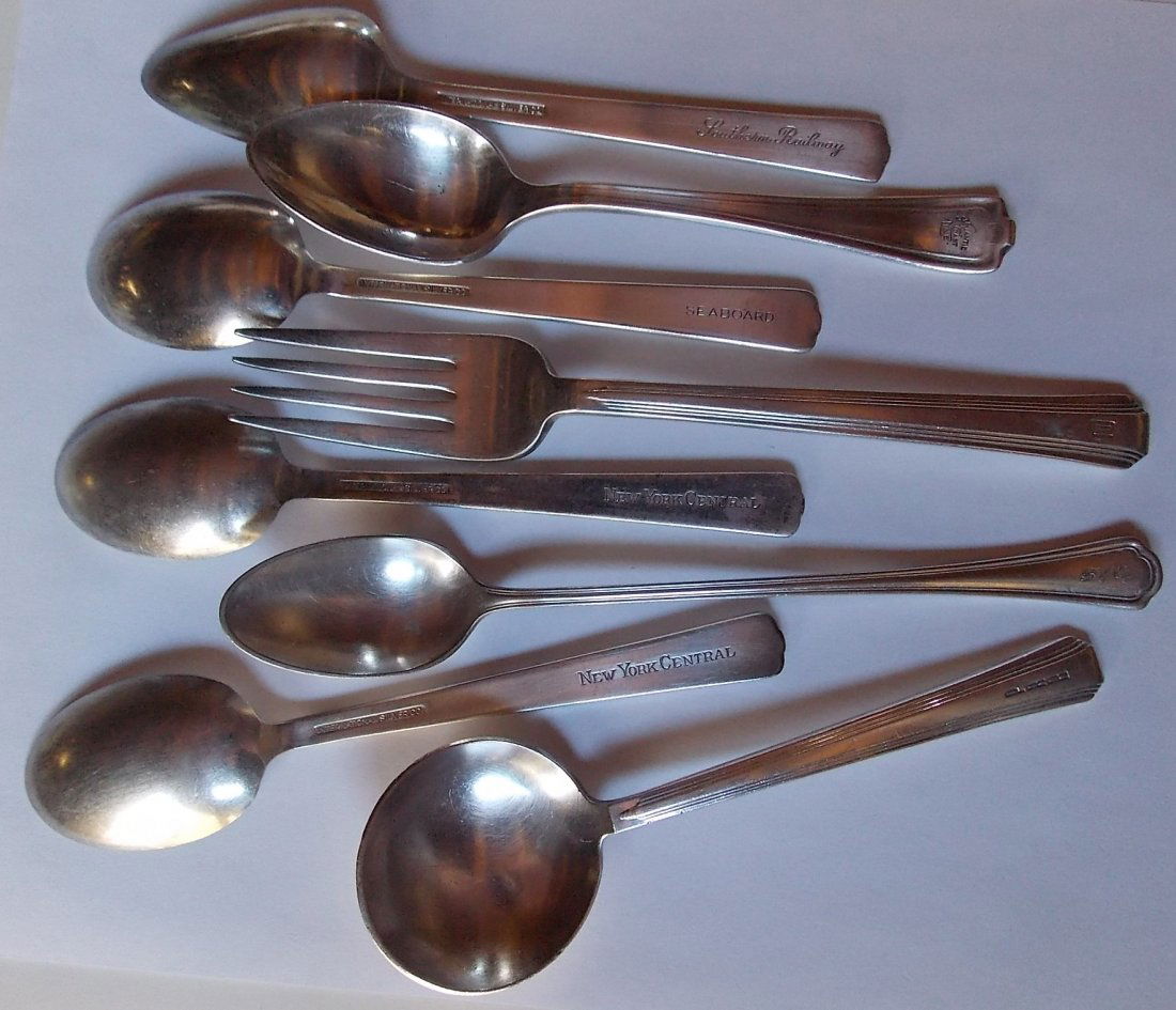 Dining Car Silver (8) Sou, SBD, ACL, B&O, NYC PRR (1 of 3)