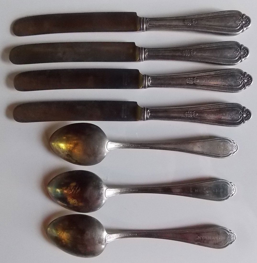 New Haven Silver Flatware (7) Knives & Spoons (1 of 3)