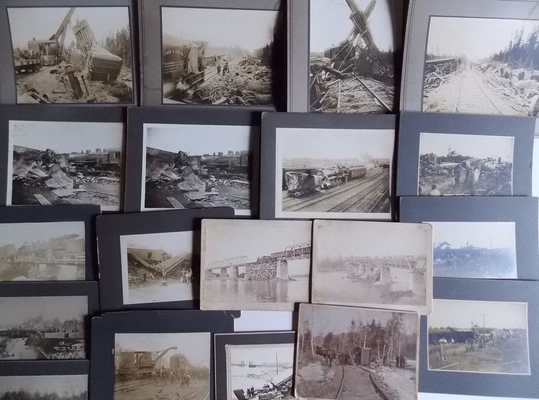 Mounted Railroad Wreck Photographs " Groups (21) (1 of 4)