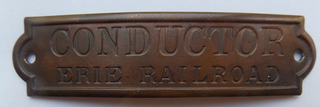Erie Railroad Conductor Hat Badge Am RY Supply (1 of 3)
