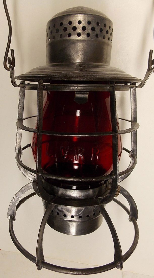 Lehigh Valley Railroad Red Cast Lantern (1 of 7)