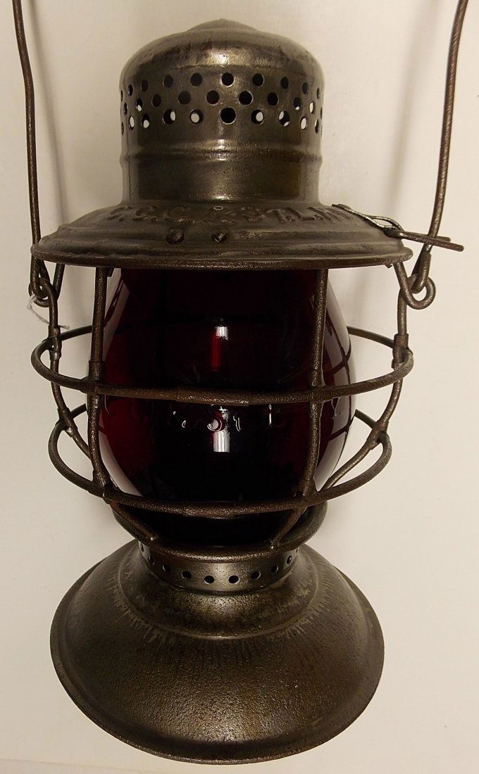 Big Four Railroad Lantern Red Cast Globe (1 of 8)