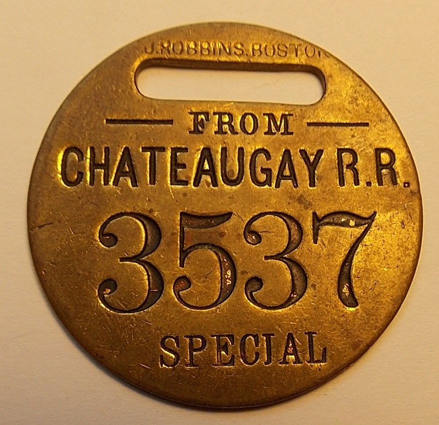 Chateaugay Railroad Narrow Gauge Baggage Tag (1 of 2)