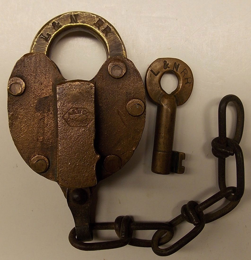 Louisville & Nashville Railroad Brass Lock & Key