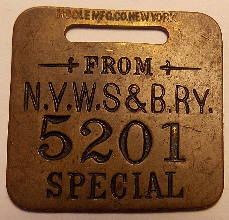 West Shore Railroad Special Baggage Tag (1 of 2)