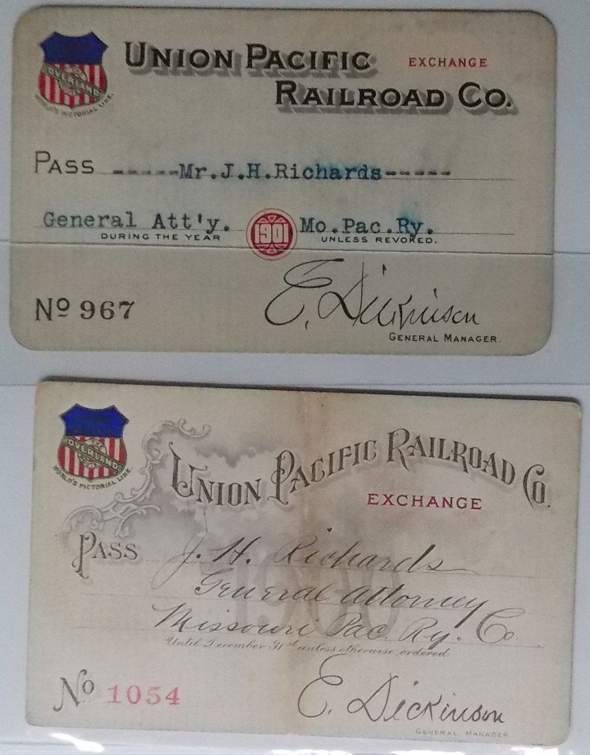 Union Pacific Annual Passes 1900, 1901 (1 of 2)