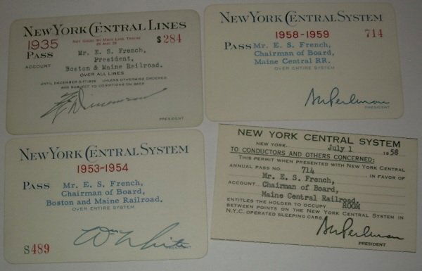 New York Central Passes to B&M President (4) (1 of 2)