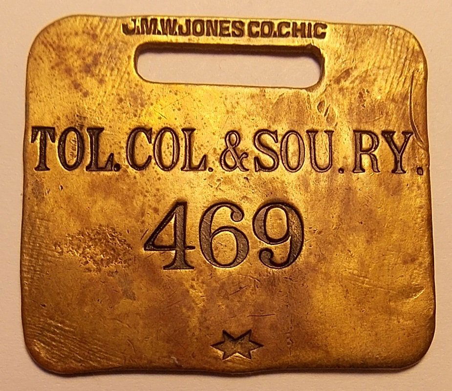 Toledo Columbus & Southern Railway Baggage Tag (1 of 2)