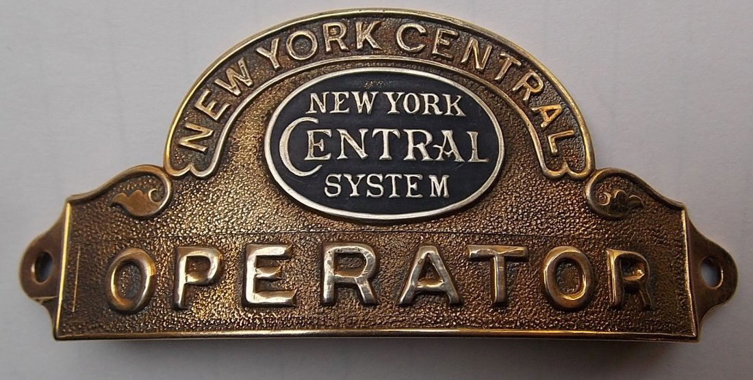 New York Central System Operator Hat Badge (1 of 2)