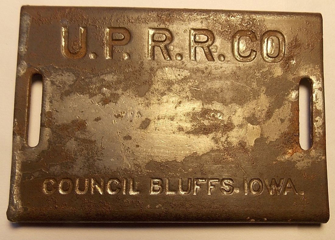 Union Pacific Railroad Steel Shell Baggage Tag (1 of 2)
