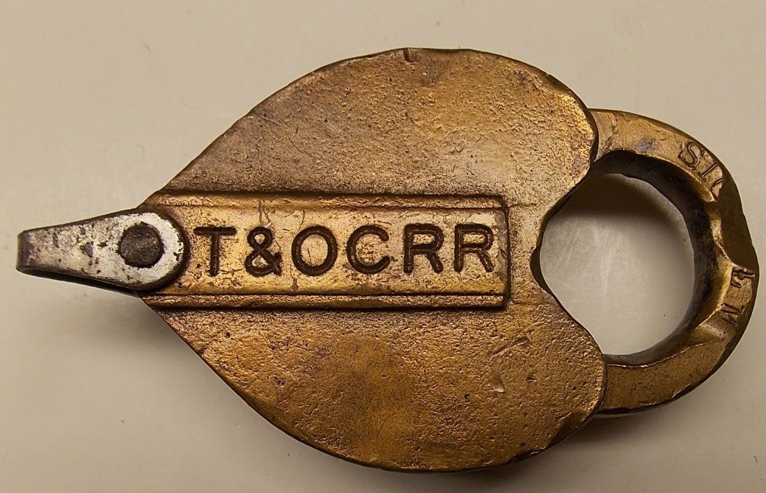 Toledo & Ohio Central Cast Panel Brass Lock (1 of 3)