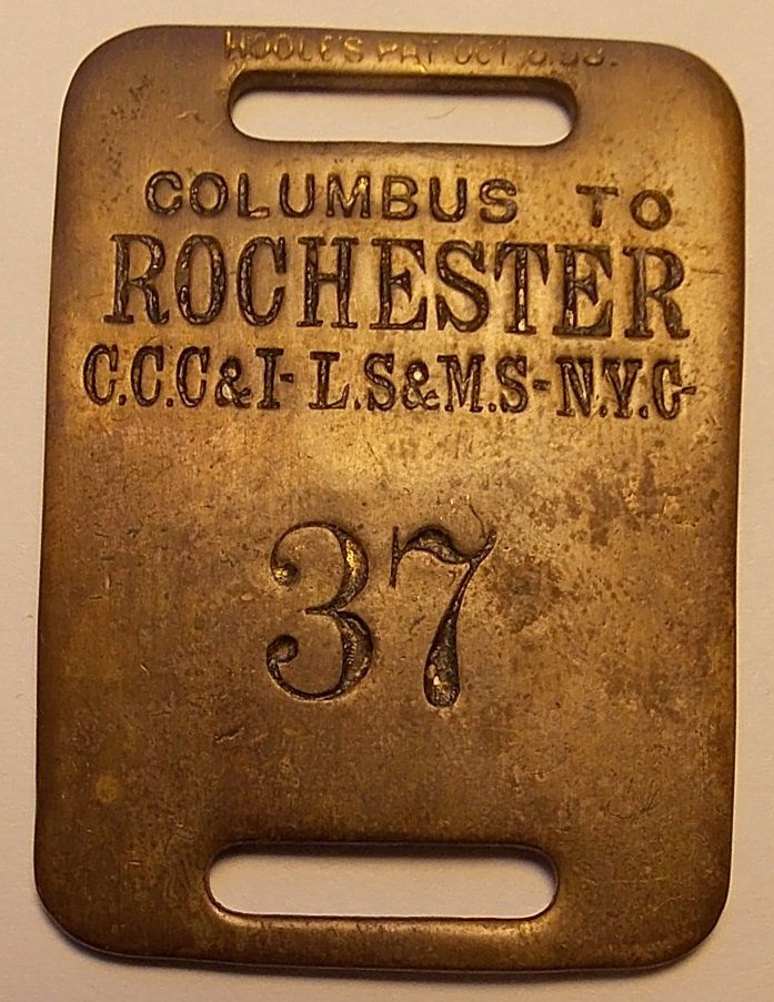 Columbus / Rochester Brass Baggage Tag (1 of 2)