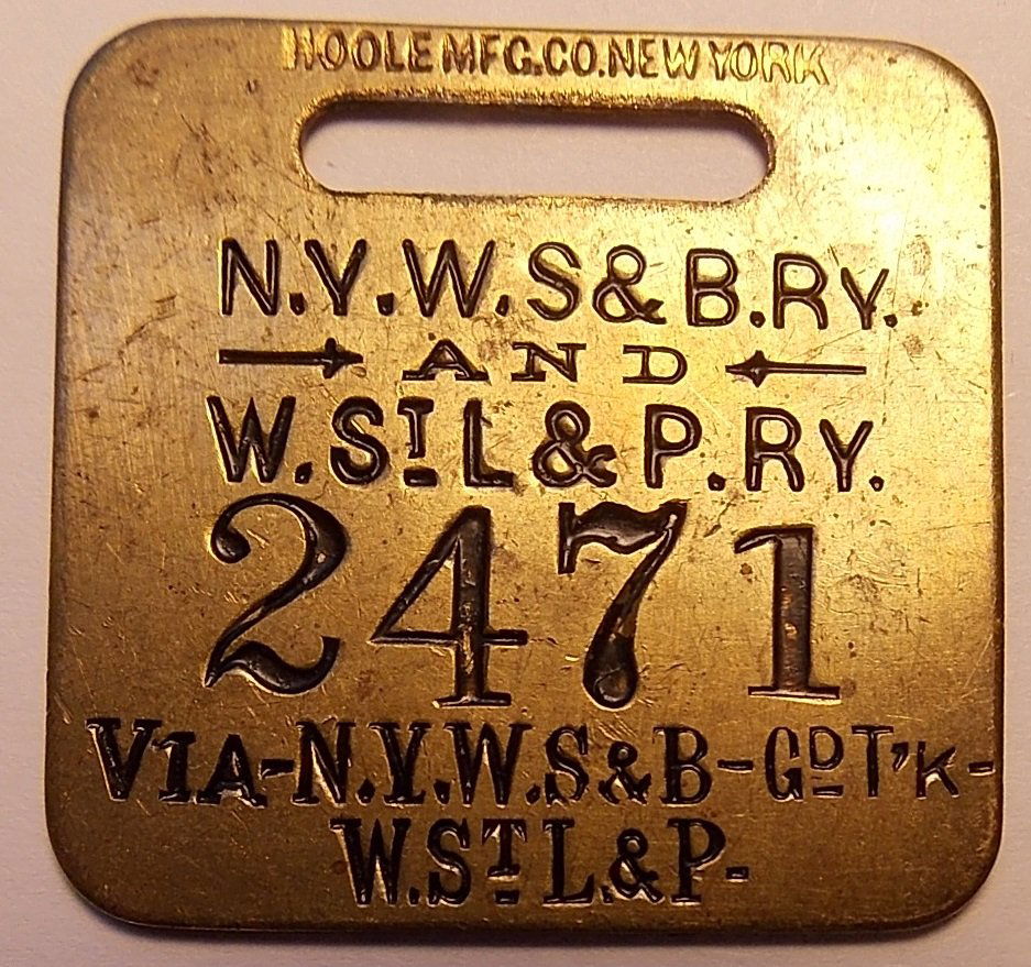 West Shore Railroad Brass Baggage Tag (1 of 2)