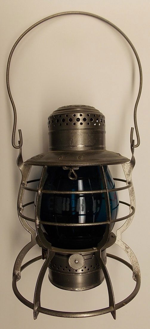 Erie Railroad Steel Clad Lantern Green Etched (1 of 9)