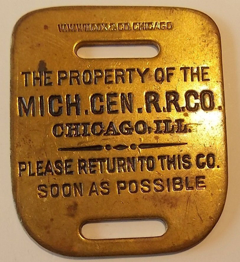Michigan Central Railroad Brass Baggage Tag (1 of 2)