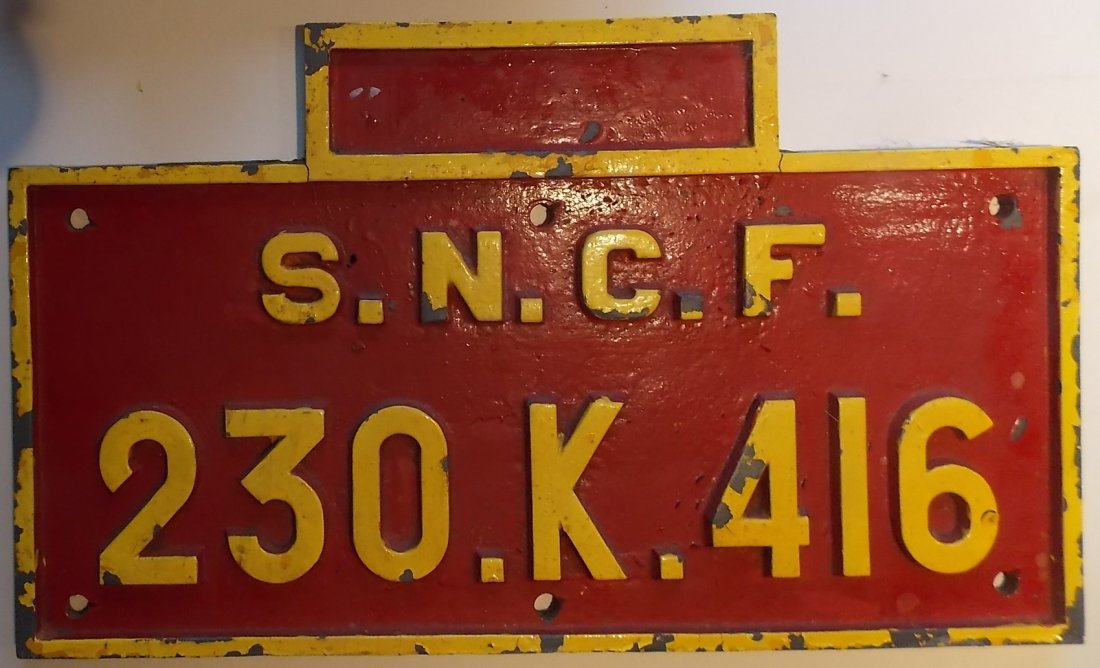 French Steam Locomotive Builder's Plate #416 (1 of 3)