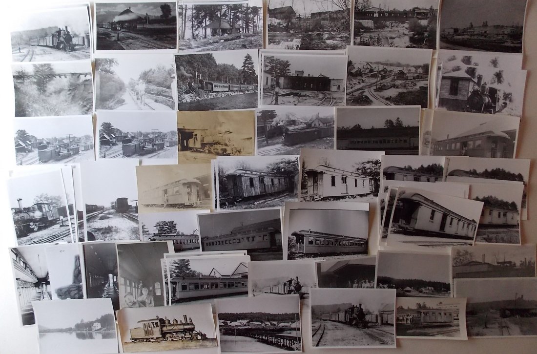 Bridgton & Saco River Railroad Photographs (145): A large group of photographs from the Bridgton & Saco River Railroad also the later Bridgton & Harrison Railroad. All three pictures show differnet material. There are a some duplicates but it's a big
