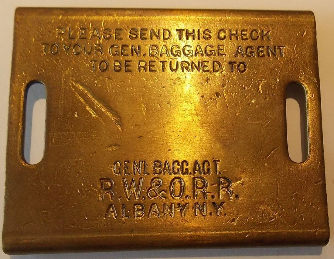 Rome Watertown & Ogdensburg Railroad Baggage Tag (1 of 3)