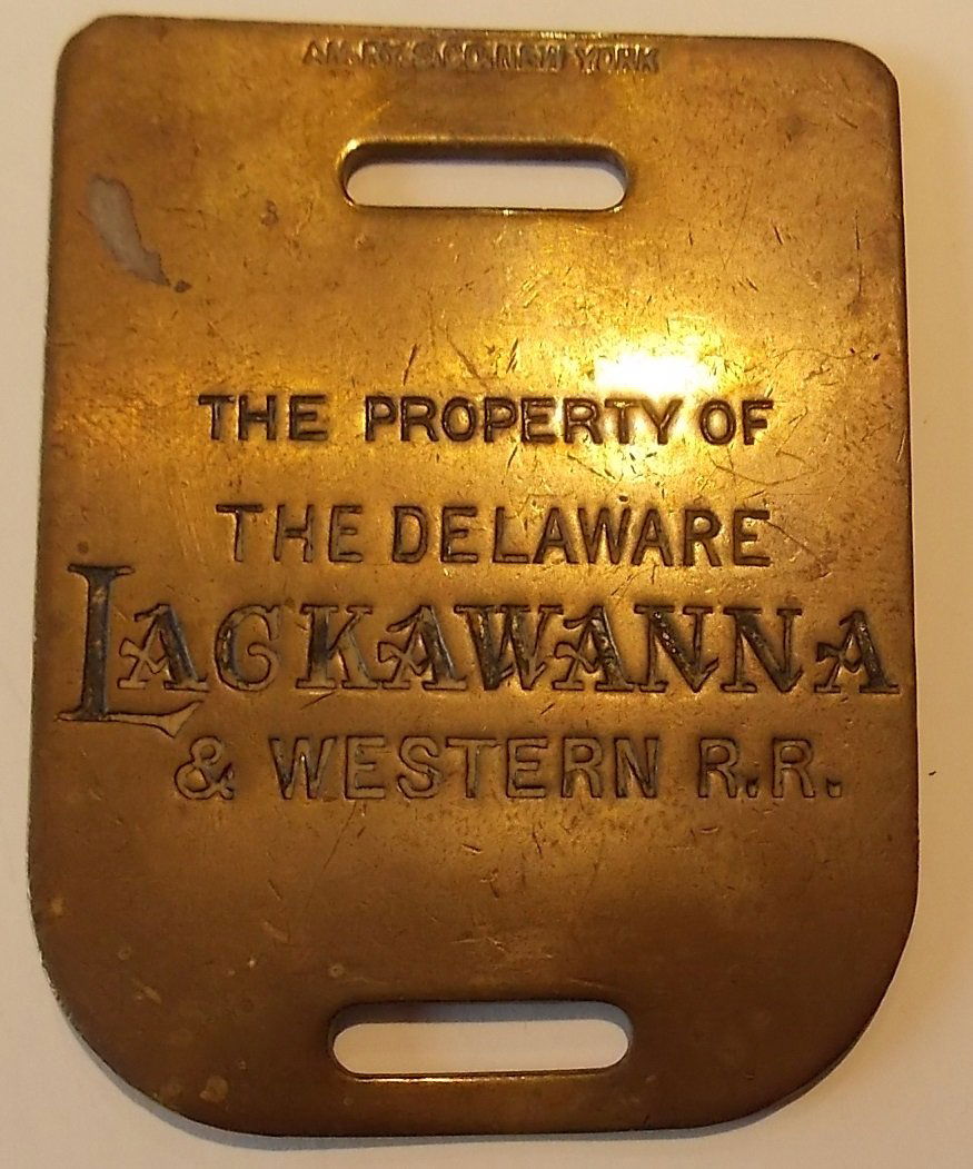 Lackawanna Railroad Brass Baggage Tag (1 of 2)