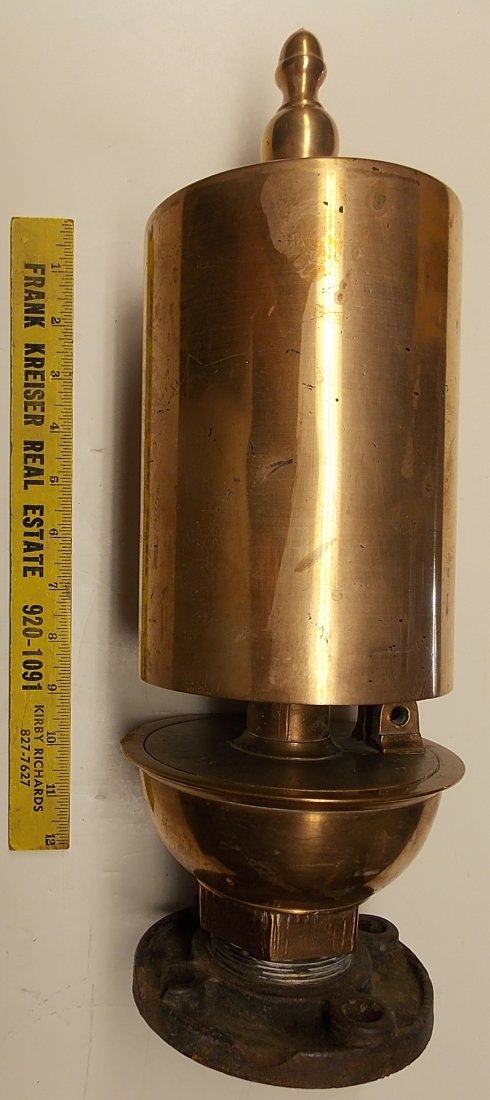 Brass Steam Whistle 5" diameter 7" cylinder body (1 of 5)
