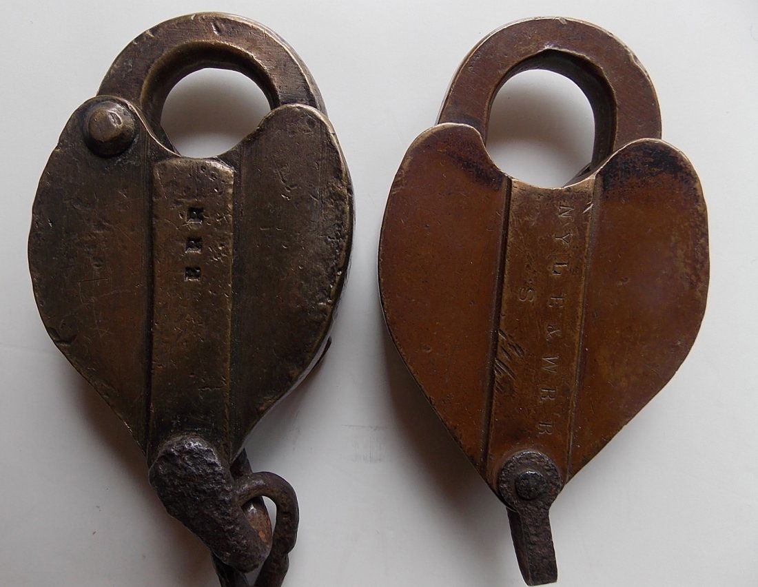 2 Brass Erie Railroad Locks (1 of 4)
