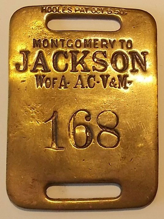 Jackson Mississippi Brass Baggage Tag (1 of 2)