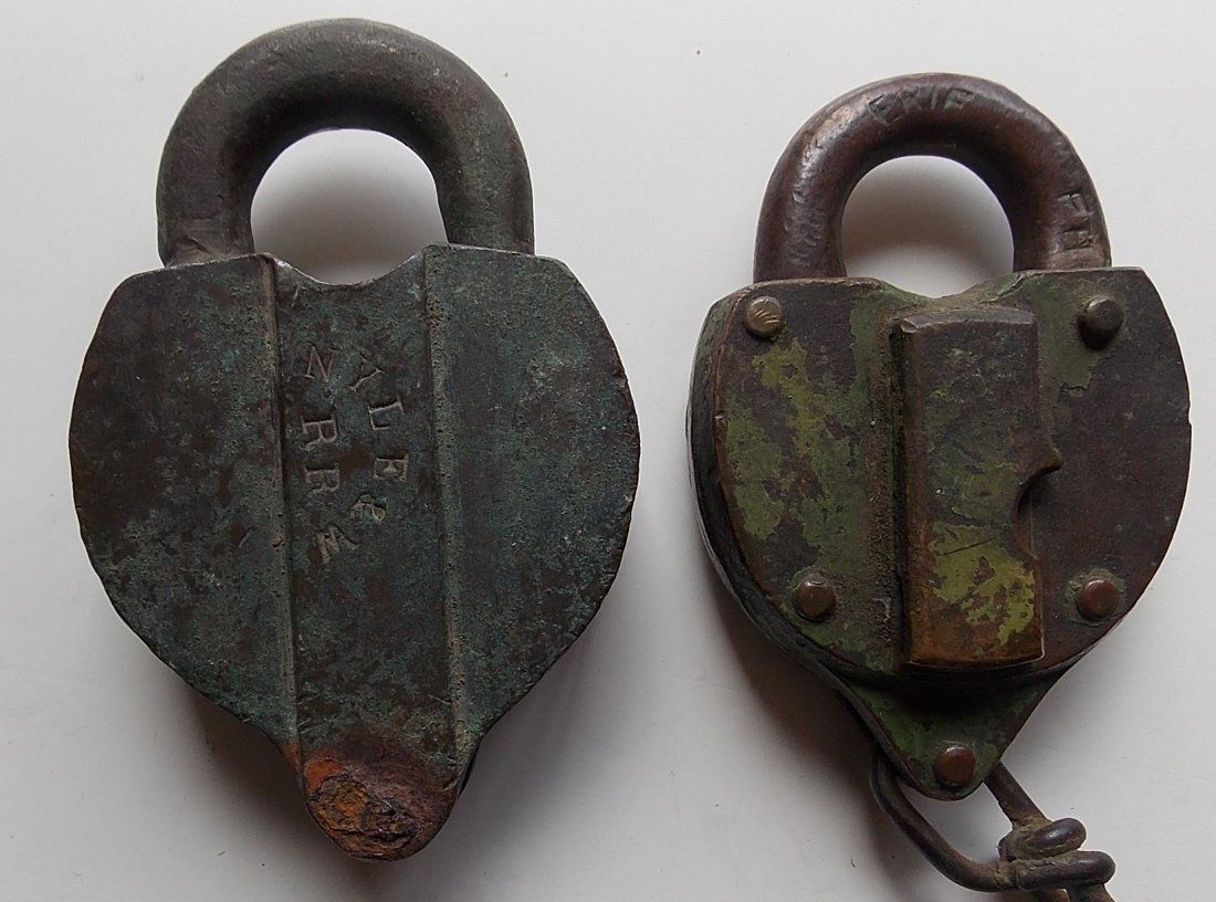 2 Erie Railroad related Brass Locks (1 of 3)