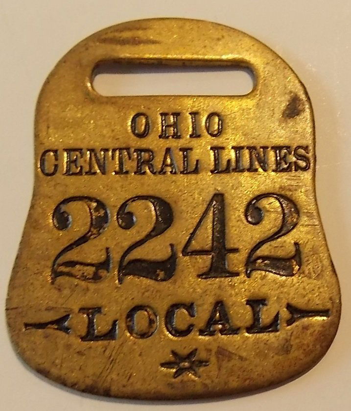 Ohio Central Lines Brass Baggage Tag (1 of 2)
