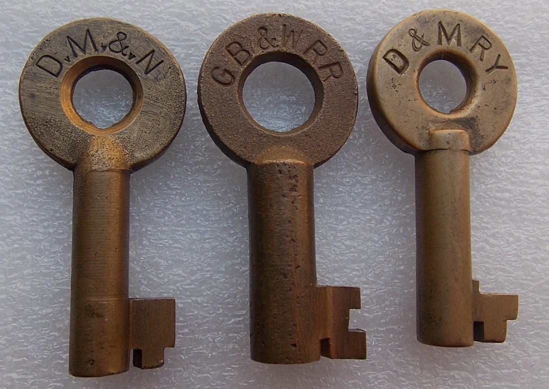 3 Cold State Switch Keys: DM&N GB&W D&M (1 of 2)