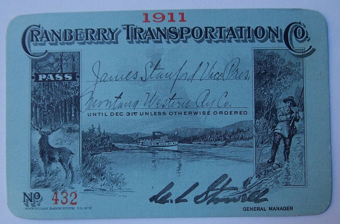 Cranberry Transportation Co Pass 1911 Adirondacks (1 of 2)