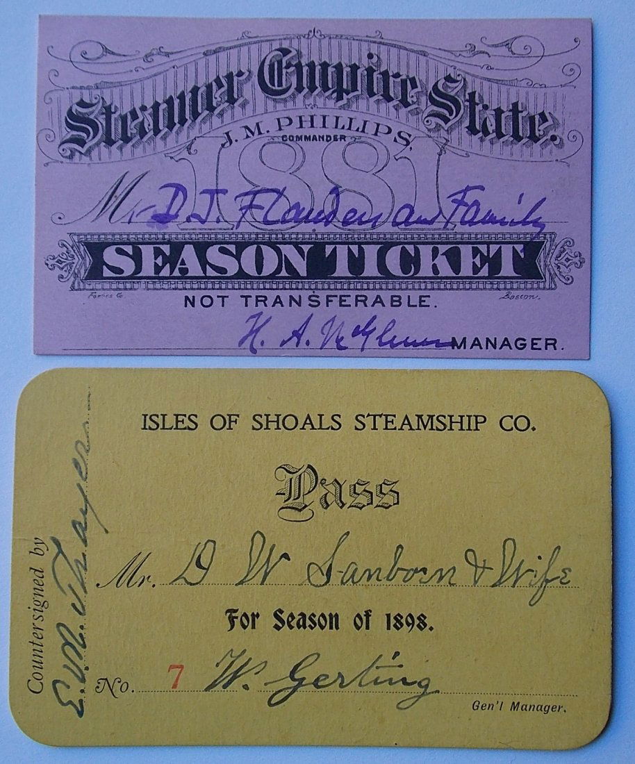 Steamboat Annual Passes (2) Isle of Shoals (1 of 2)