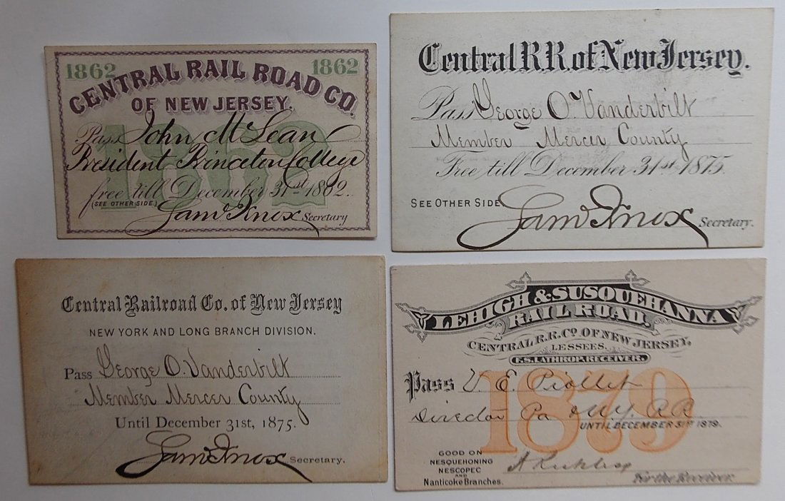 New Jersey Railroad Annual Passes (1 of 2)