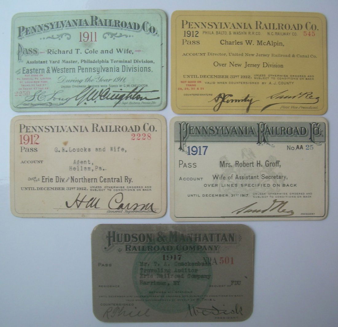 Pennsy / Hudson Manhattan Passes (5) (1 of 2)