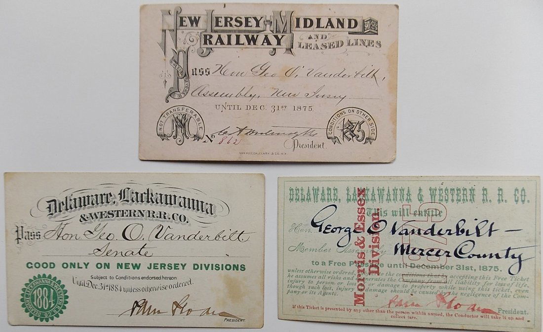 NJ Midland & Lackawanna Annual Passes (3) (1 of 2)