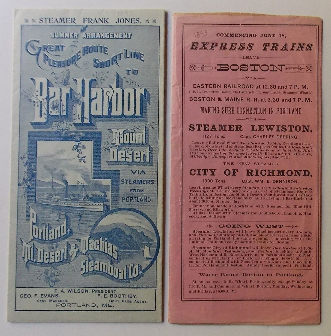 Maine Steamboat & Train Schedules 1883 1897 (1 of 3)