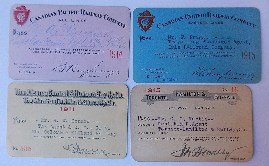 Canadian Passes (4) CP AC&HB TH&B (1 of 2)