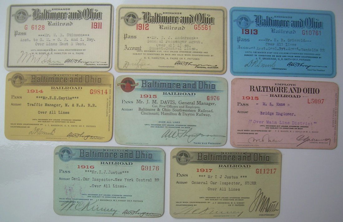 Baltimore & Ohio Railroad Passes (8) (1 of 2)