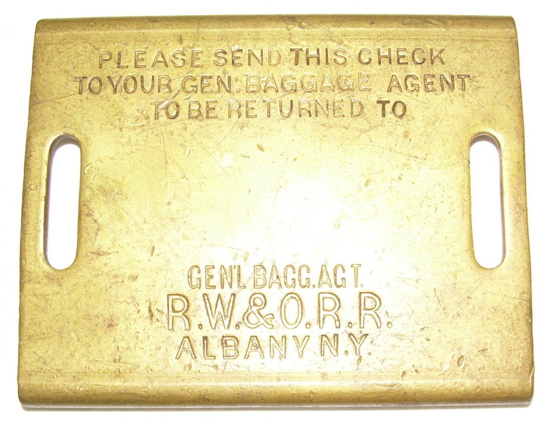 Rome Watertown & Ogdensburg Railroad Baggage Tag (1 of 2)