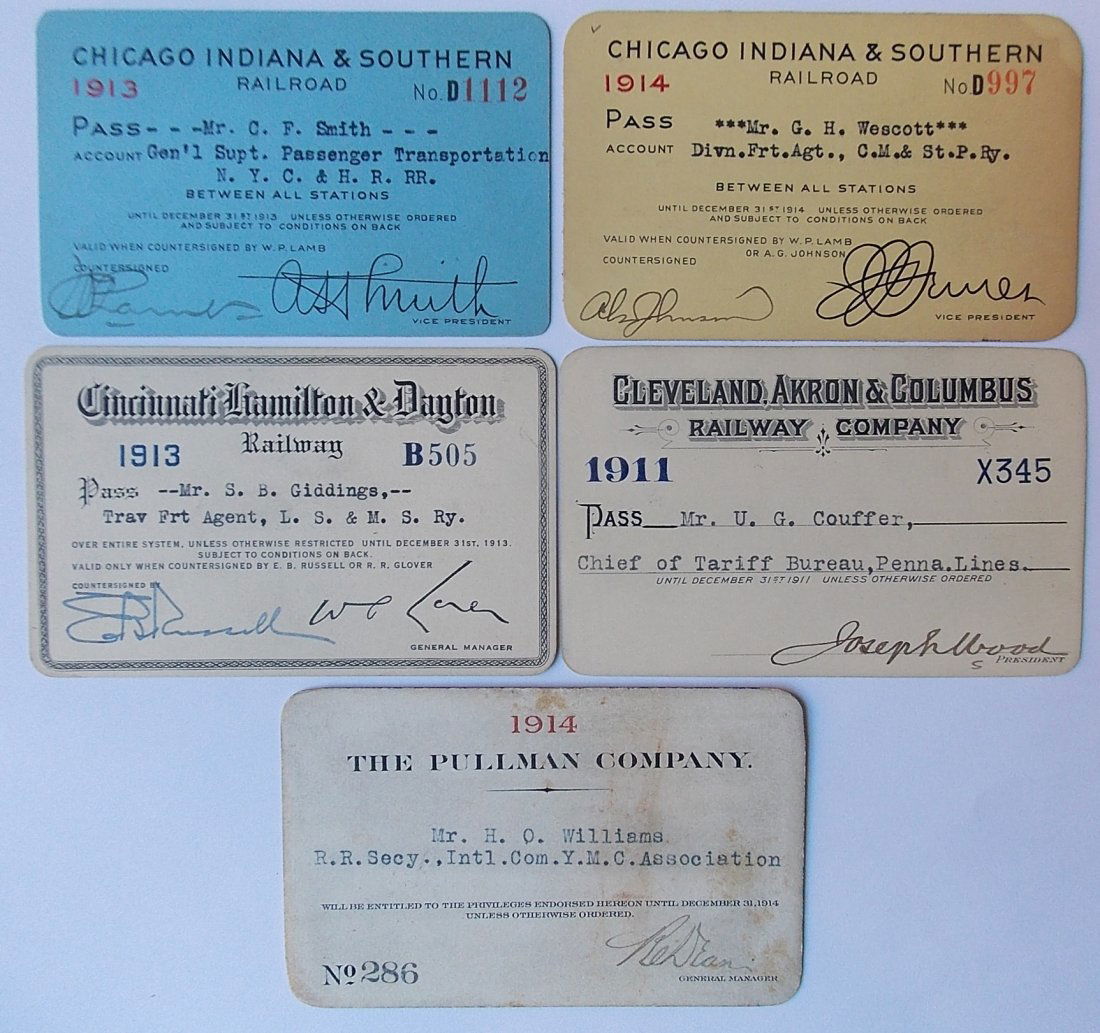 Railroad Annual Passes (5) (1 of 2)