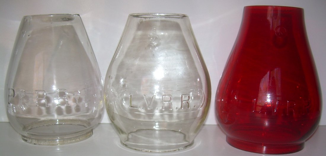 Lantern Globes: 5" LV, 6" red LV, 5" P&R Ry (1 of 4)