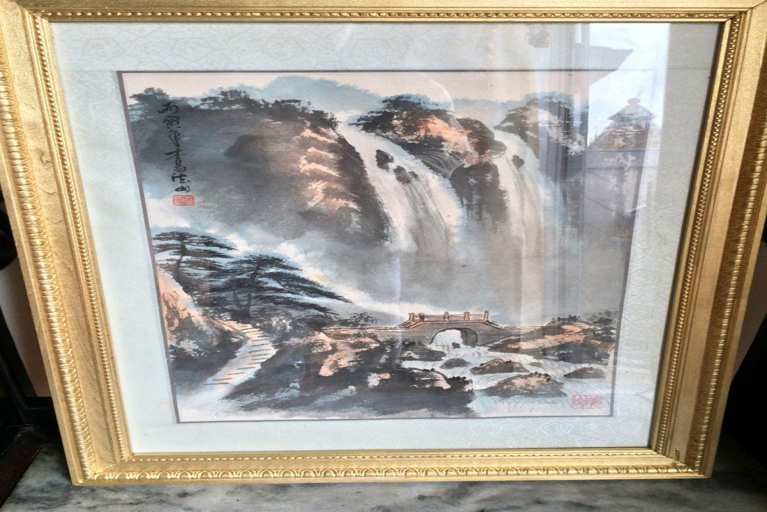 Framed Painting Of Waterfall (1 of 4)