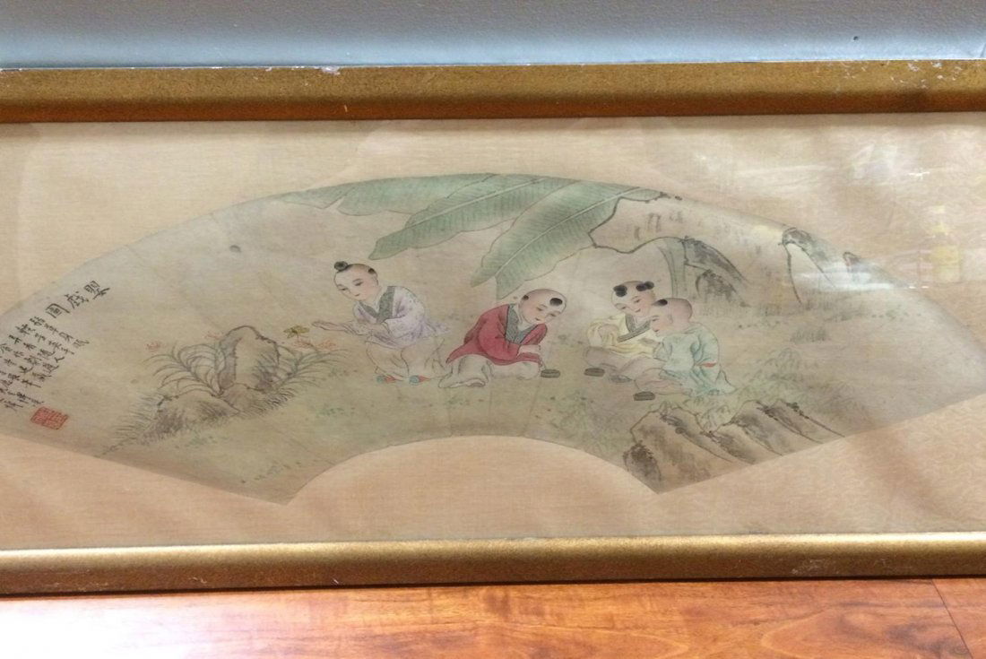 Antique Chinese Fan With Painting (1 of 3)