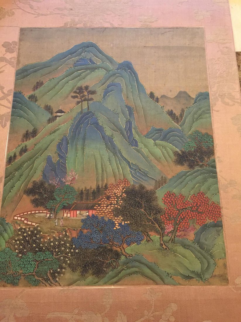 old chines painting: old chinese pinting with mountains