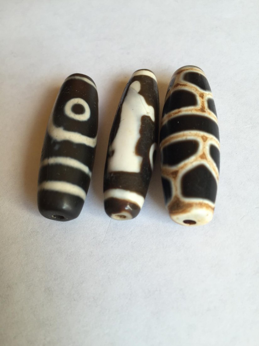 3 piece buhhdist Dzi beads (1 of 3)